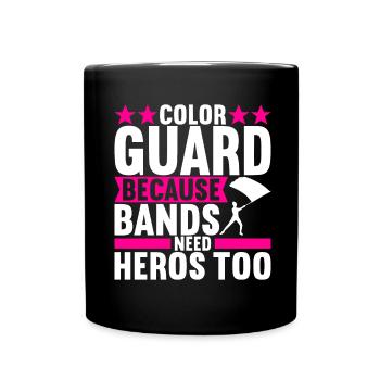 Drapeau agitant la fanfare garde de couleur - Mug uni - noir - Devant