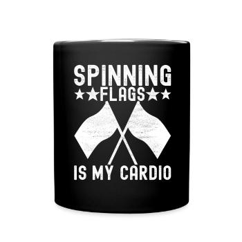 Flag Waving Marching Band Color Guard - Full Colour Mug - black - Front