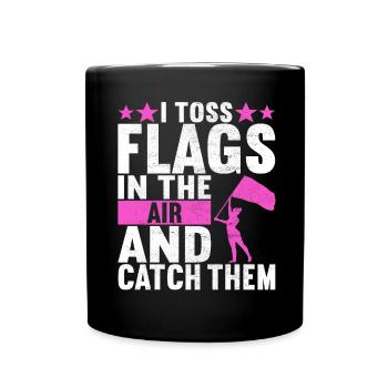 Drapeau agitant la fanfare garde de couleur - Mug uni - noir - Devant