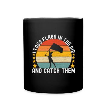 Flag Waving Marching Band Color Guard - Full Colour Mug - black - Front