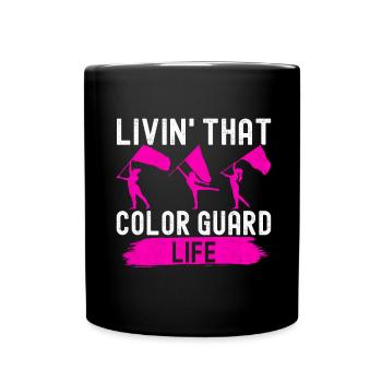 Drapeau agitant la fanfare garde de couleur - Mug uni - noir - Devant