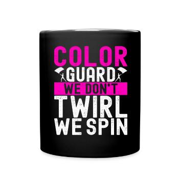 Flag Waving Marching Band Color Guard - Full Colour Mug - black - Front