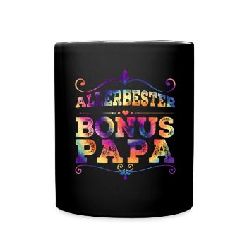 Bonus Papa - Tasse einfarbig - Schwarz - Vorne