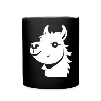 Funny Llama Silhouette Cheeky Fun Llamas - Full Colour Mug - black - Front