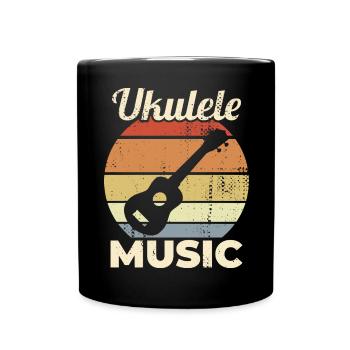 Vintage Ukulele Musik - Tasse einfarbig - Schwarz - Vorne