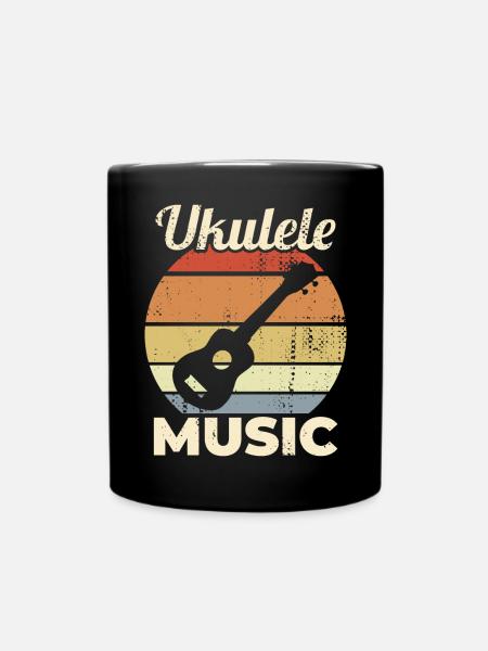 Vintage Ukulele Musik - Tasse einfarbig - Schwarz