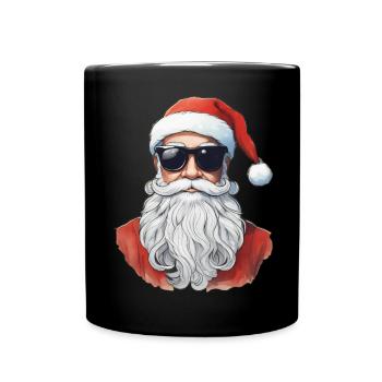 Weihnachtsmann Lebkuchen Rentier Winter - Tasse einfarbig - Schwarz - Vorne