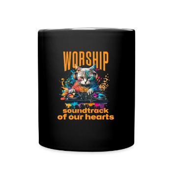 DJing for Jesus: Anbetungs-Soundtrack unserer Herzen - Tasse einfarbig - Schwarz - Vorne