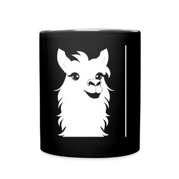 Funny Llama Silhouette Cheeky Fun Llamas - Full Colour Mug - black - Front