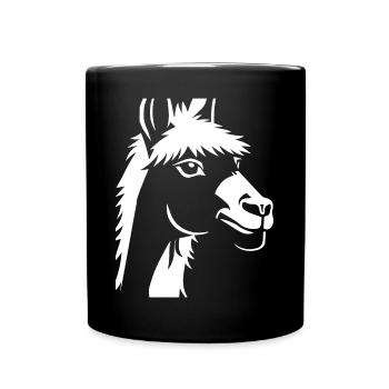 Lama Drôle Silhouette Effronté Amusant Lamas - Mug uni - noir - Devant