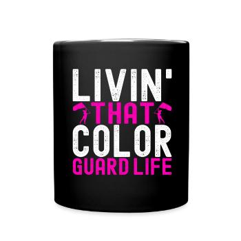 Drapeau agitant la fanfare garde de couleur - Mug uni - noir - Devant