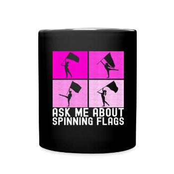 Flag Waving Marching Band Color Guard - Full Colour Mug - black - Front