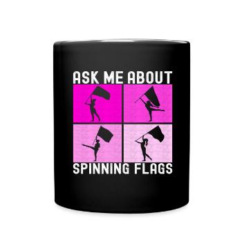 Flag Waving Marching Band Color Guard - Full Colour Mug - black - Front