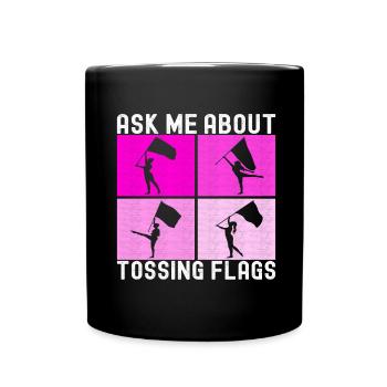 Flag Waving Marching Band Color Guard - Full Colour Mug - black - Front