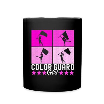 Flag Waving Marching Band Color Guard - Full Colour Mug - black - Front