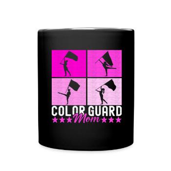 Flag Waving Marching Band Color Guard - Full Colour Mug - black - Front