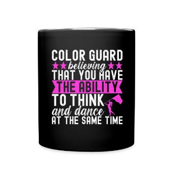 Drapeau agitant la fanfare garde de couleur - Mug uni - noir - Devant