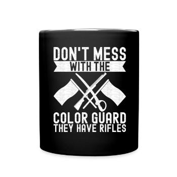 Flag Waving Marching Band Color Guard - Full Colour Mug - black - Front
