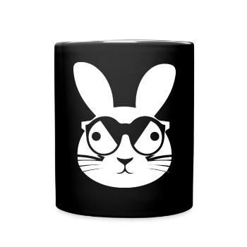 Funny Rabbit Sunglasses Cool Sunglas Rabbit - Full Colour Mug - black - Front