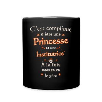 Princesse et Institutrice - Mug uni - noir - Devant
