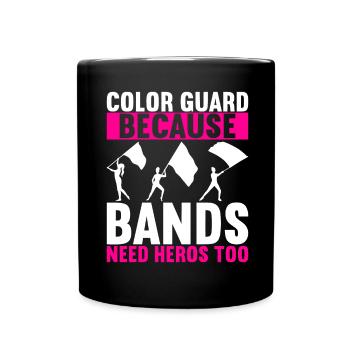 Drapeau agitant la fanfare garde de couleur - Mug uni - noir - Devant
