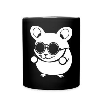 Hamster drôle avec des lunettes de soleil Hamsters - Mug uni - noir - Devant