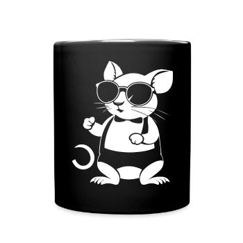 Funny Pet Rat with Sunglasses Fancy Rats - Full Colour Mug - black - Front
