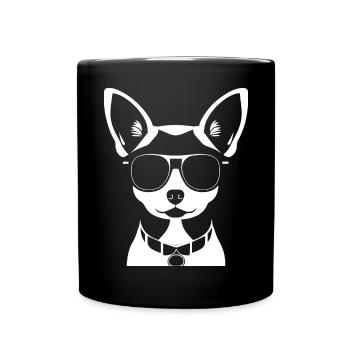 Funny Chihuahua wearing Sunglasses Chihuahuas - Full Colour Mug - black - Front