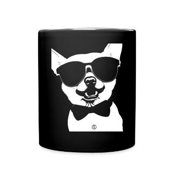 Lustiger Chihuahua mit Sonnenbrille Chihuahuas - Tasse einfarbig - Schwarz - Vorne