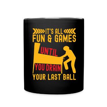Pinball Flipper - Tasse einfarbig - Schwarz - Vorne