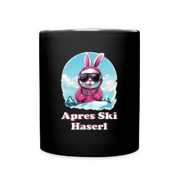 Apres Ski Haserl Party skifahrerin Trinken - Tasse einfarbig - Schwarz - Vorne