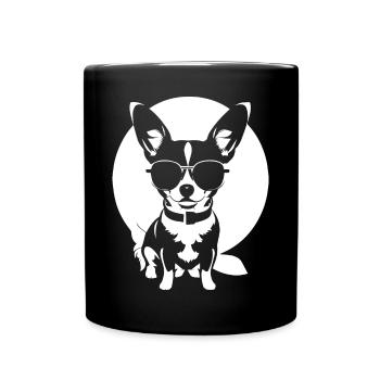 Funny Chihuahua wearing Sunglasses Chihuahuas - Full Colour Mug - black - Front
