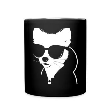 Ferret Wearing Sunglasses Cool Ferrets - Full Colour Mug - black - Front