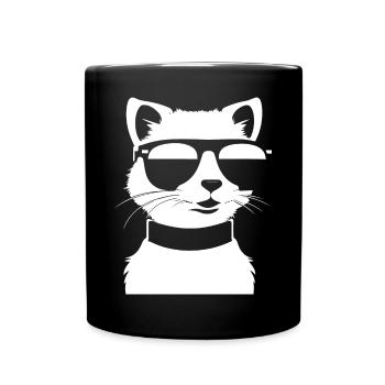 Ferret Wearing Sunglasses Cool Ferrets - Full Colour Mug - black - Front