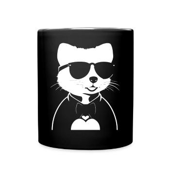 Ferret Wearing Sunglasses Cool Ferrets - Full Colour Mug - black - Front