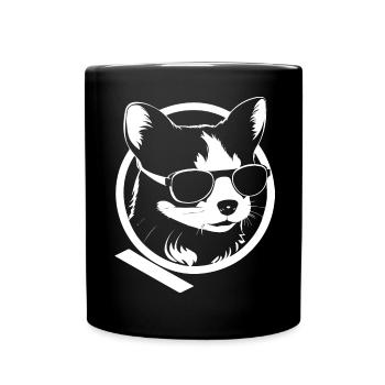 Ferret Wearing Sunglasses Cool Ferrets - Full Colour Mug - black - Front