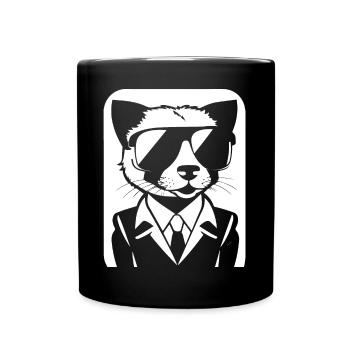 Ferret Wearing Sunglasses Cool Ferrets - Full Colour Mug - black - Front