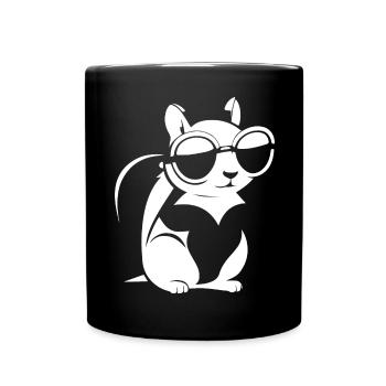 Funny Squirrel Wearing Sunglasses Squirrels - Full Colour Mug - black - Front