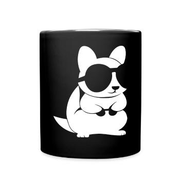 Lustiges Eichhörnchen mit Sonnenbrille Eichhörnchen - Tasse einfarbig - Schwarz - Vorne