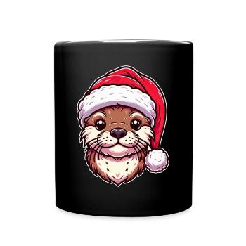Christmas Otter Magic - Festive Design - Full Colour Mug - black - Front