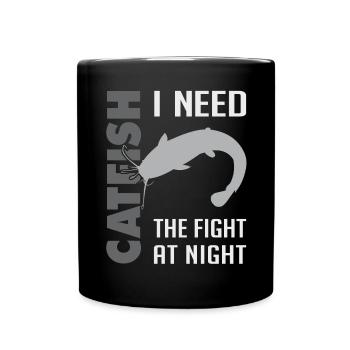 Combat de pêche au poisson-chat avec le poisson-chat fort - Mug uni - noir - Devant