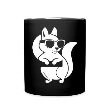 Funny Squirrel Wearing Sunglasses Squirrels - Full Colour Mug - black - Front