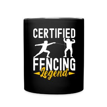 Fechten Fechtsport - Tasse einfarbig - Schwarz - Vorne