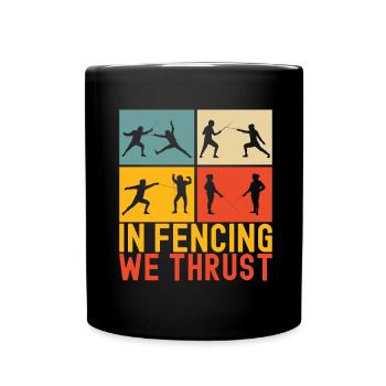 Fechten Fechtsport - Tasse einfarbig - Schwarz - Vorne