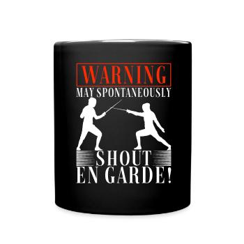 Fechten Fechtsport - Tasse einfarbig - Schwarz - Vorne