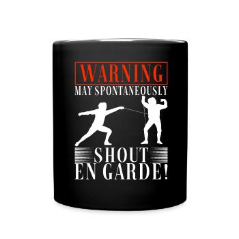 Fechten Fechtsport - Tasse einfarbig - Schwarz - Vorne