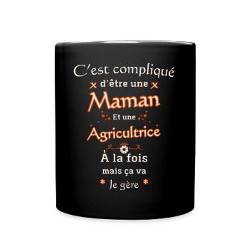 Maman et Agricultrice - Mug uni - noir - Devant