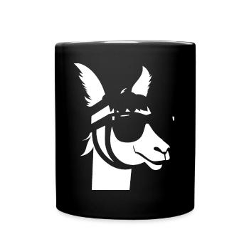 Funny Alpaca Wearing Sunglasses Cool Alpacas - Full Colour Mug - black - Front