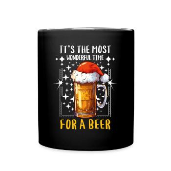 Weihnachten Bier Weihnachtsbier Prost Lustig Humor - Tasse einfarbig - Schwarz - Vorne