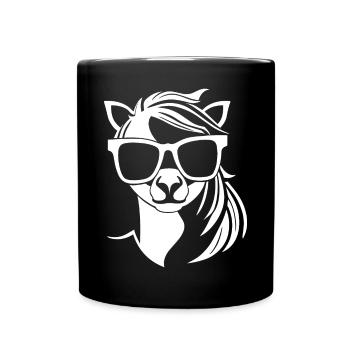 Licornes drôles portant des lunettes de soleil Licorne cool - Mug uni - noir - Devant